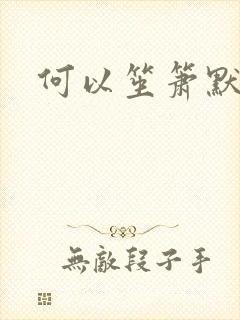 何以笙箫默小说