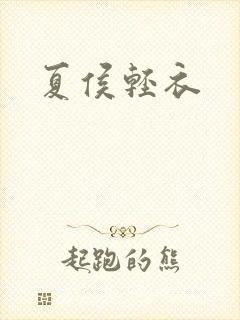 《夏侯轻衣》小说封面