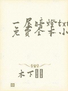 一屋暗灯txt免费全本小说电子书