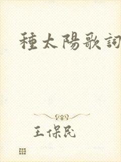 种太阳歌词