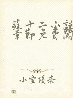 苏十二小说最新章节免费阅读全文