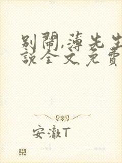 别闹,薄先生小说全文免费阅读