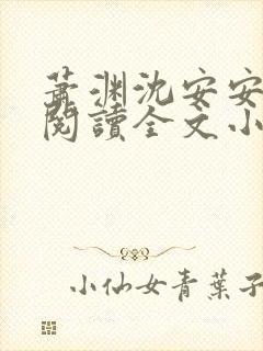 萧渊沈安安免费阅读全文小说