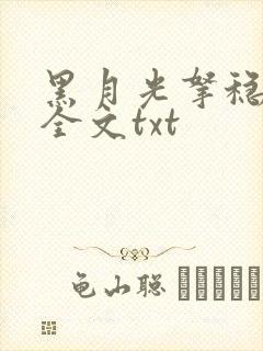 黑月光拿稳小说全文txt