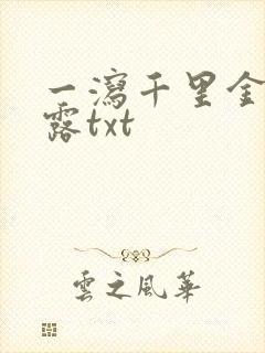 一泻千里金银花露txt