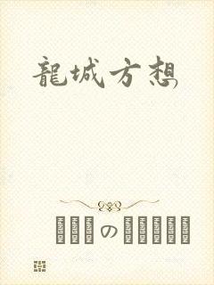 《龙城方想》小说封面