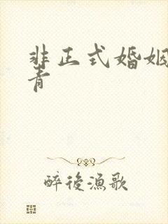 非正式婚姻雾里青