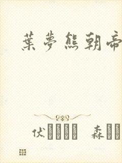 叶梦熊朝帝封面