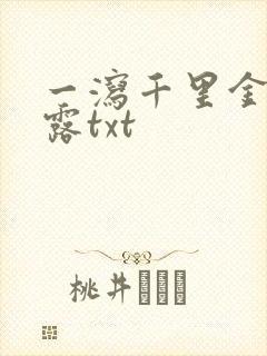 一泻千里金银花露txt