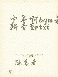少年啊bgm最新章节txt
