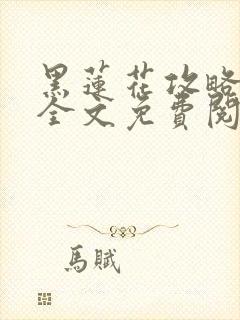 黑莲花攻略手册全文免费阅读