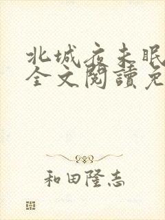 北城夜未眠小说全文阅读免费