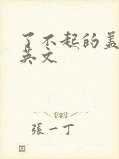 了不起的盖茨比英文