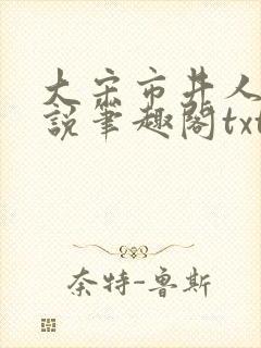 大宋市井人家小说笔趣阁txt