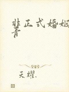 非正式婚姻雾里青