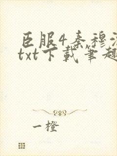 臣服4秦穆沈流txt下载笔趣阁