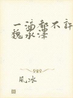 一滴都不许漏 魏承泽封面