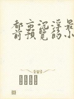 都市沉浮最快超前预览的小说3030