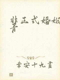 非正式婚姻雾里青