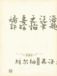 娇妻之泛海之舟许晗怡笔趣阁