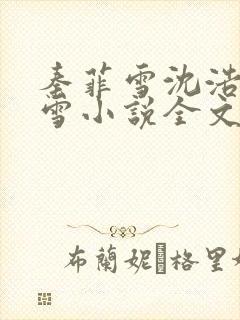 秦菲雪沈浩秦菲雪小说全文免费阅读求书