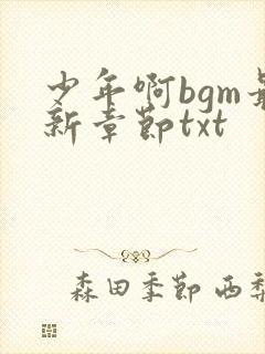 少年啊bgm最新章节txt