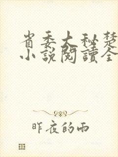 省委大秘楚东恒小说阅读全文