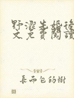 野涩先婚后爱全文免费阅读笔趣阁