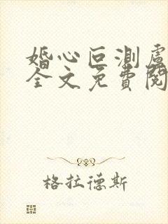 婚心叵测卢丹妮全文免费阅读小说封面