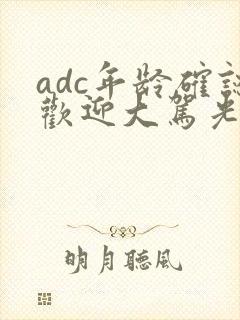 adc年龄确认欢迎大驾光临小说封面