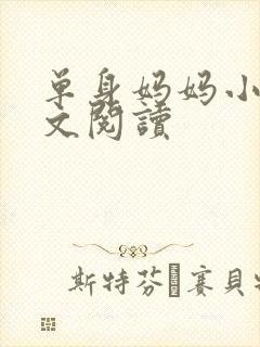 单身妈妈小说全文阅读封面