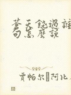 苍天饶过谁上一句怎么说