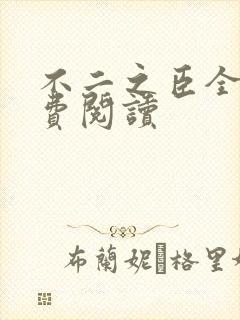 不二之臣全文免费阅读