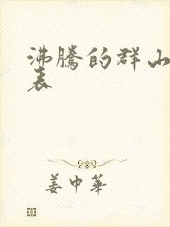 沸腾的群山演员表