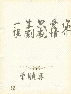 一生只爱你 电视剧剧情介绍