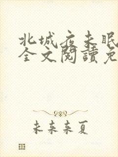 北城夜未眠小说全文阅读免费