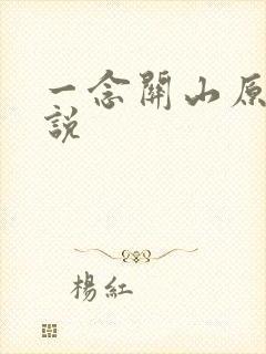 一念关山原著小说封面