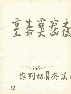 重生霸宠之摄政王爷太凶猛封面