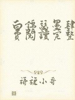 白锦瑟墨肆年免费阅读完整版小说