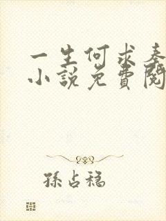 一生何求秦菲雪小说免费阅读封面