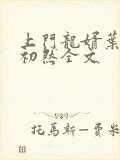 上门龙婿叶辰萧初然全文封面