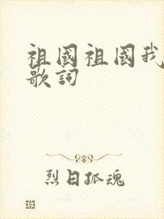 祖国祖国我爱你歌词