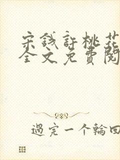 宋钱许桃花小说全文免费阅读