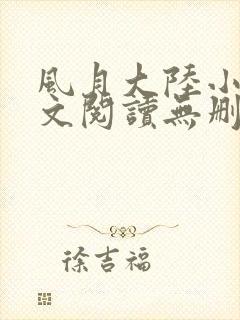 风月大陆小说全文阅读无删减