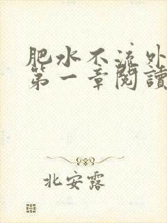 肥水不流外人田第一章阅读封面