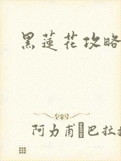 黑莲花攻略手册封面