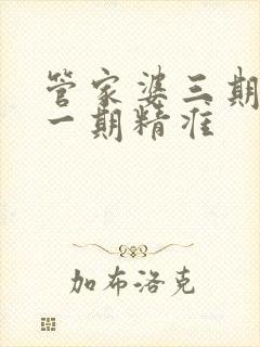 管家婆三期必开一期精准