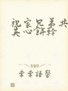 祝家兄弟共享后夹心饼干