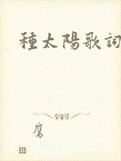 种太阳歌词封面