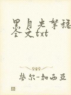 黑月光拿稳小说全文txt